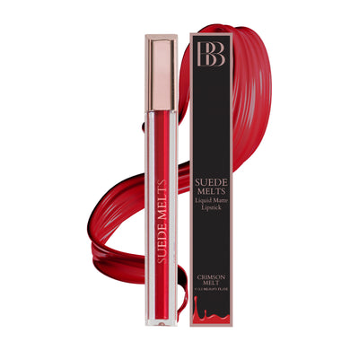 Suede Melts Liquid Matte Lipstick (Crimson Melt) Kiss Proof, Last Upto 8+ hrs, 2.1ml
