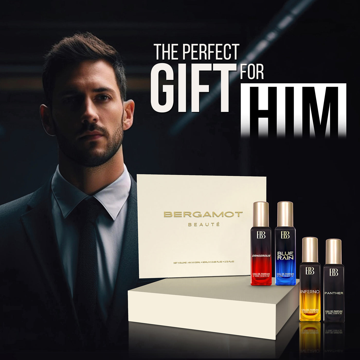 Premium Perfume Gift Set for Men (EDP), 20ml x 4