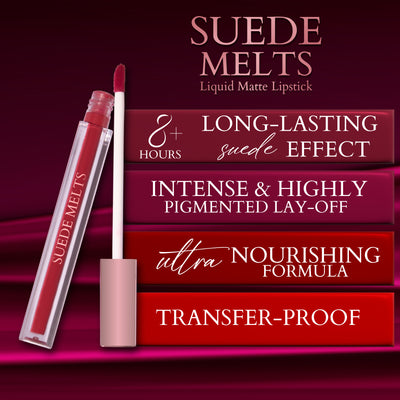 Suede Melts Liquid Matte Lipstick (Blush Crush) Kiss Proof, Last Upto 8+ hrs, 2.1ml