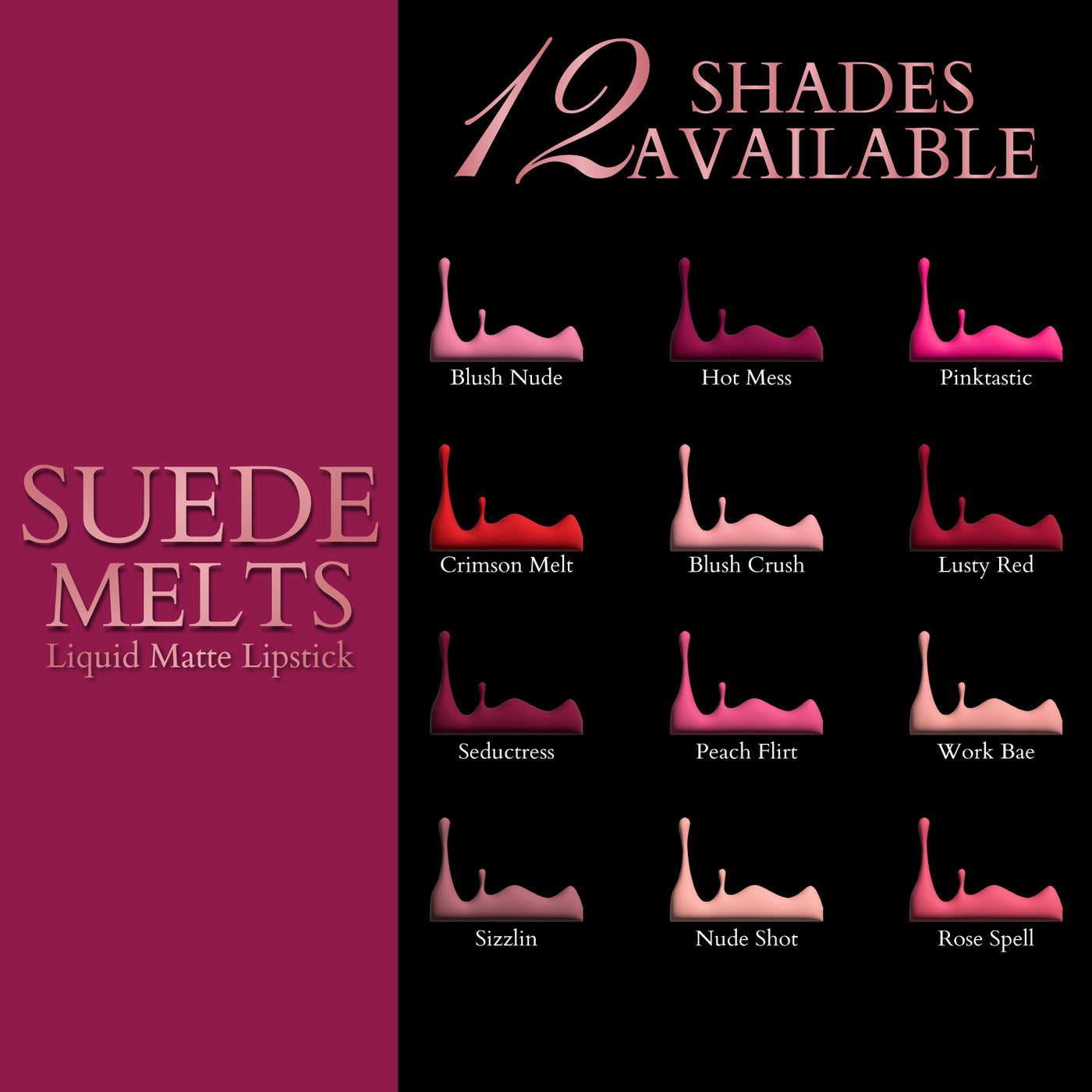 Suede Melts Liquid Matte Lipstick (Crimson Melt) Kiss Proof, Last Upto 8+ hrs, 2.1ml
