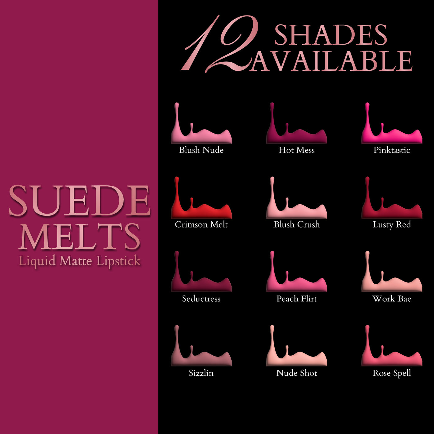 Suede Melts Liquid Matte Lipstick (Seductress) Kiss Proof, Last Upto 8+ hrs, 2.1ml