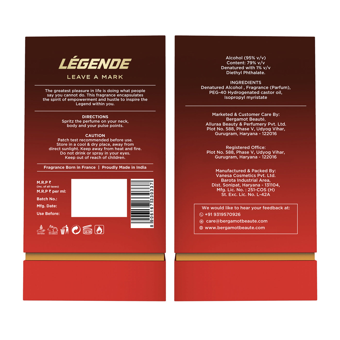 LÉGENDE - PURE PERFUME FOR MEN, 100 ML