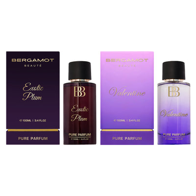 Women's Pure Perfume Combo of Exotic Plum & Valentine, 2 x 100ml