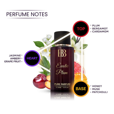 Women's Pure Perfume Combo of Exotic Plum & Valentine, 2 x 100ml