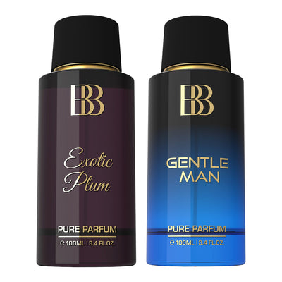 Exotic Plum & Gentle Man Pure Perfumes for Couple, 2 x 100ml