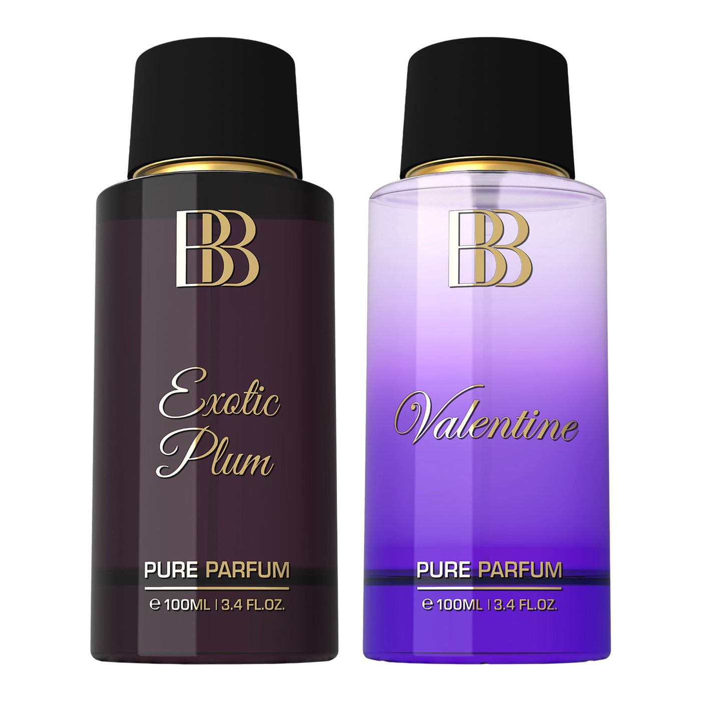 Women's Pure Perfume Combo of Exotic Plum & Valentine, 2 x 100ml