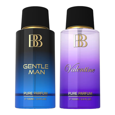 Pure Parfum Love Combo of GENTLE MAN & VALENTINE for Him & Her, 2 x 100ml