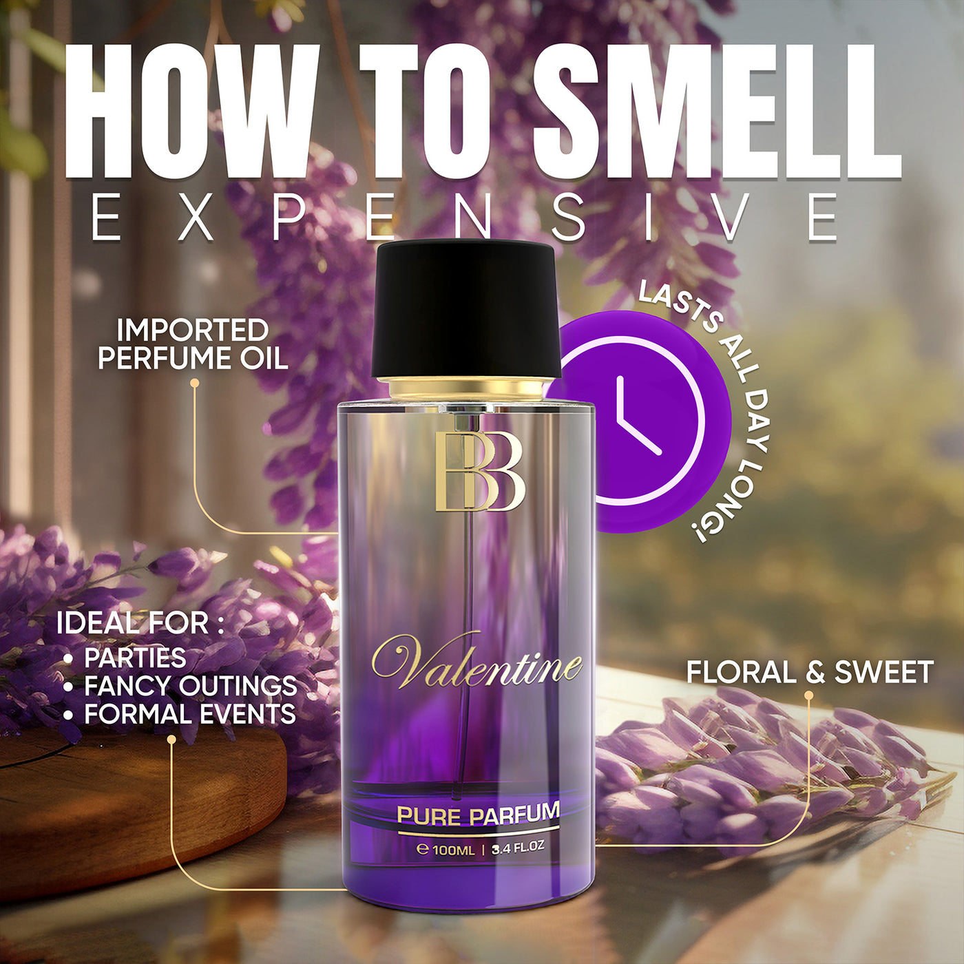 Pack of 4 Pure Perfumes for Men & Women, 4 x 100ml