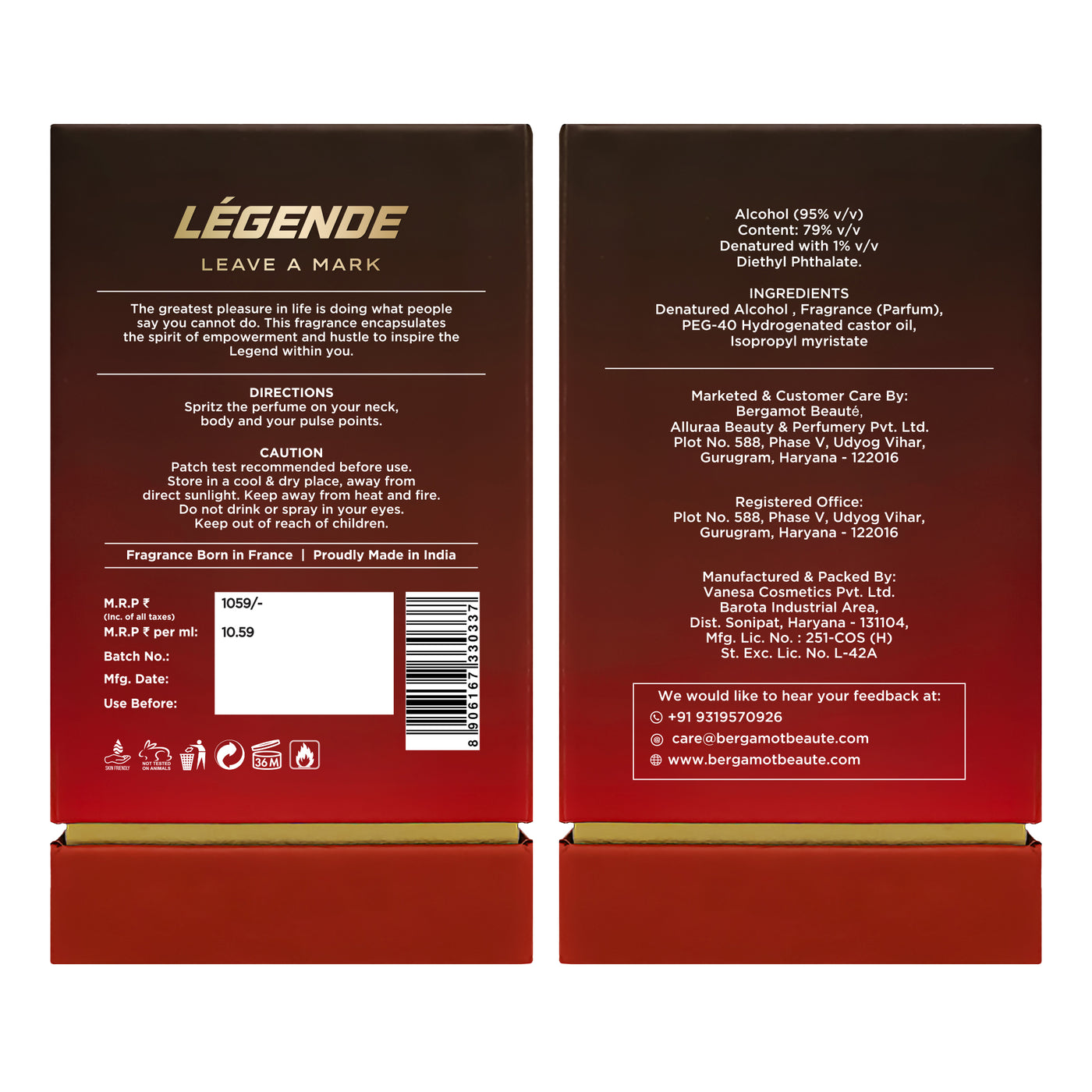LÉGENDE - PURE PERFUME FOR MEN, 100 ML