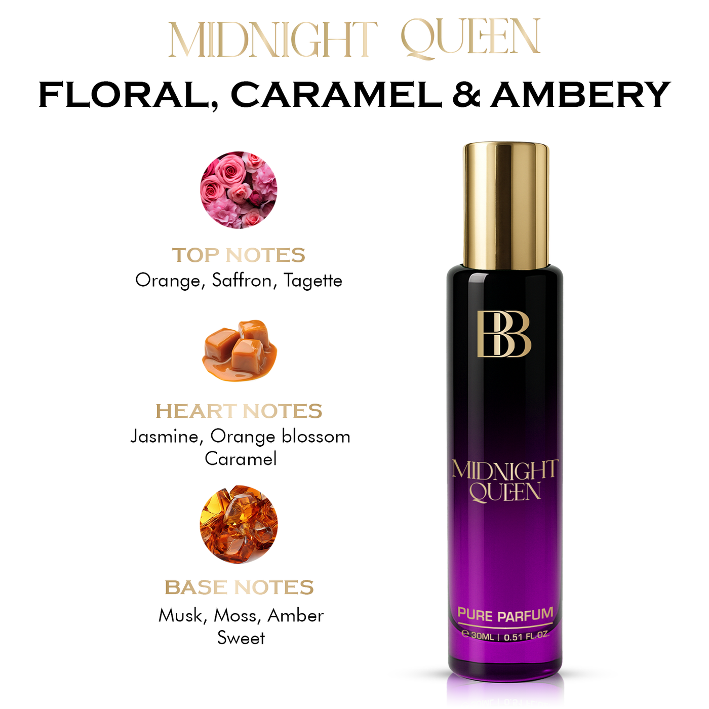 MIDNIGHT QUEEN - PURE PERFUME FOR WOMEN, 30 ML