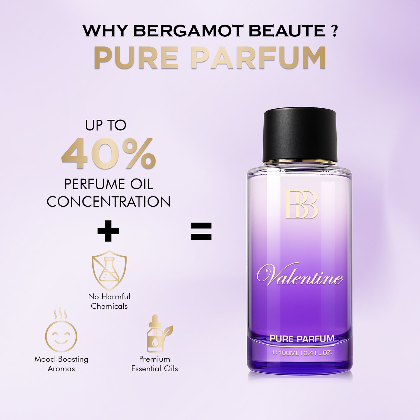 Valentine Pure Perfume for Women, 100 ML