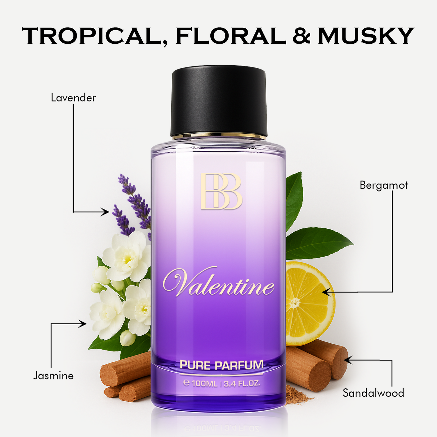 Valentine Pure Perfume for Women, 100 ML