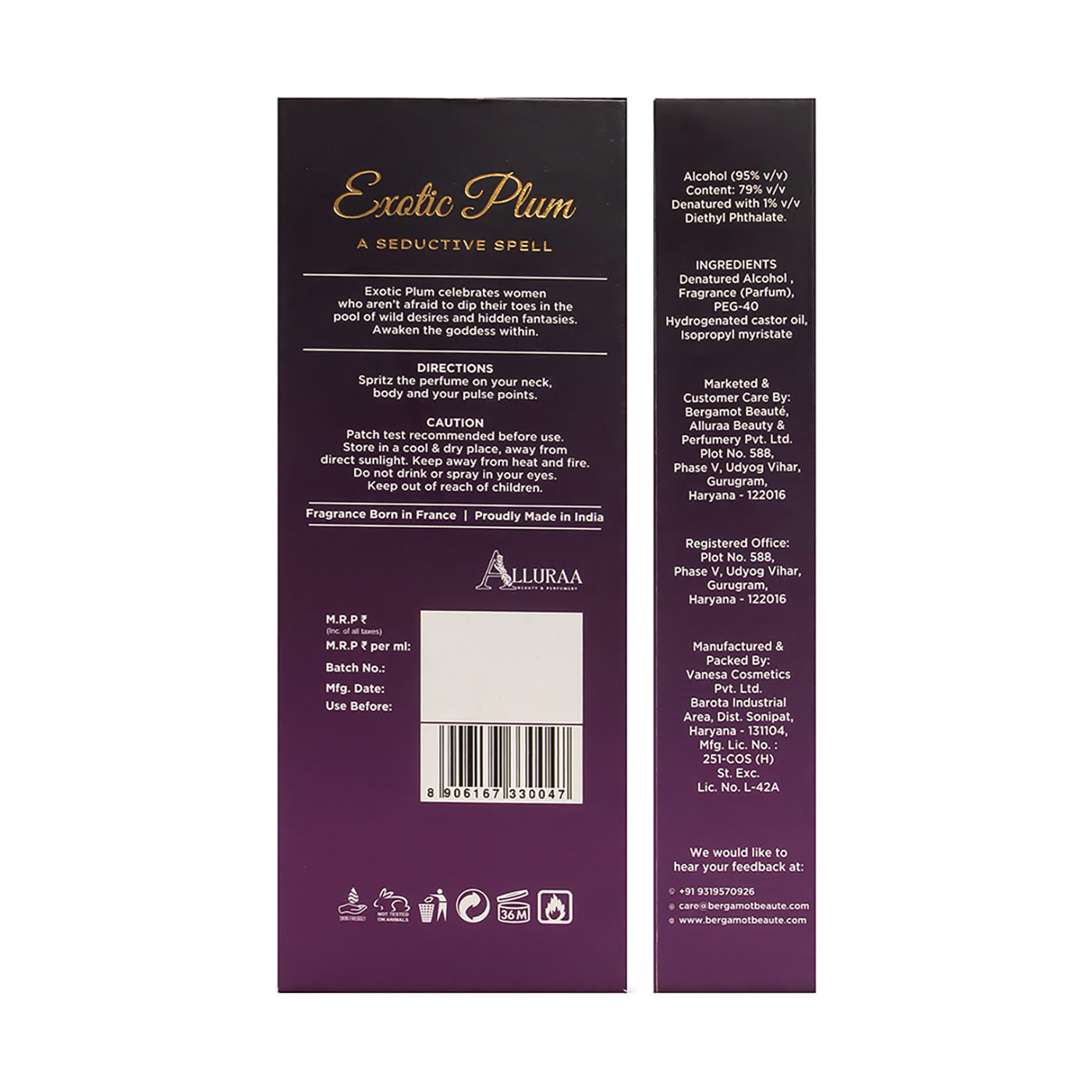 EXOTIC PLUM PURE PERFUME  FOR WOMEN, 30 ML