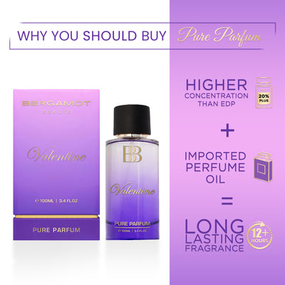 Valentine Pure Perfume for Women, 100 ML