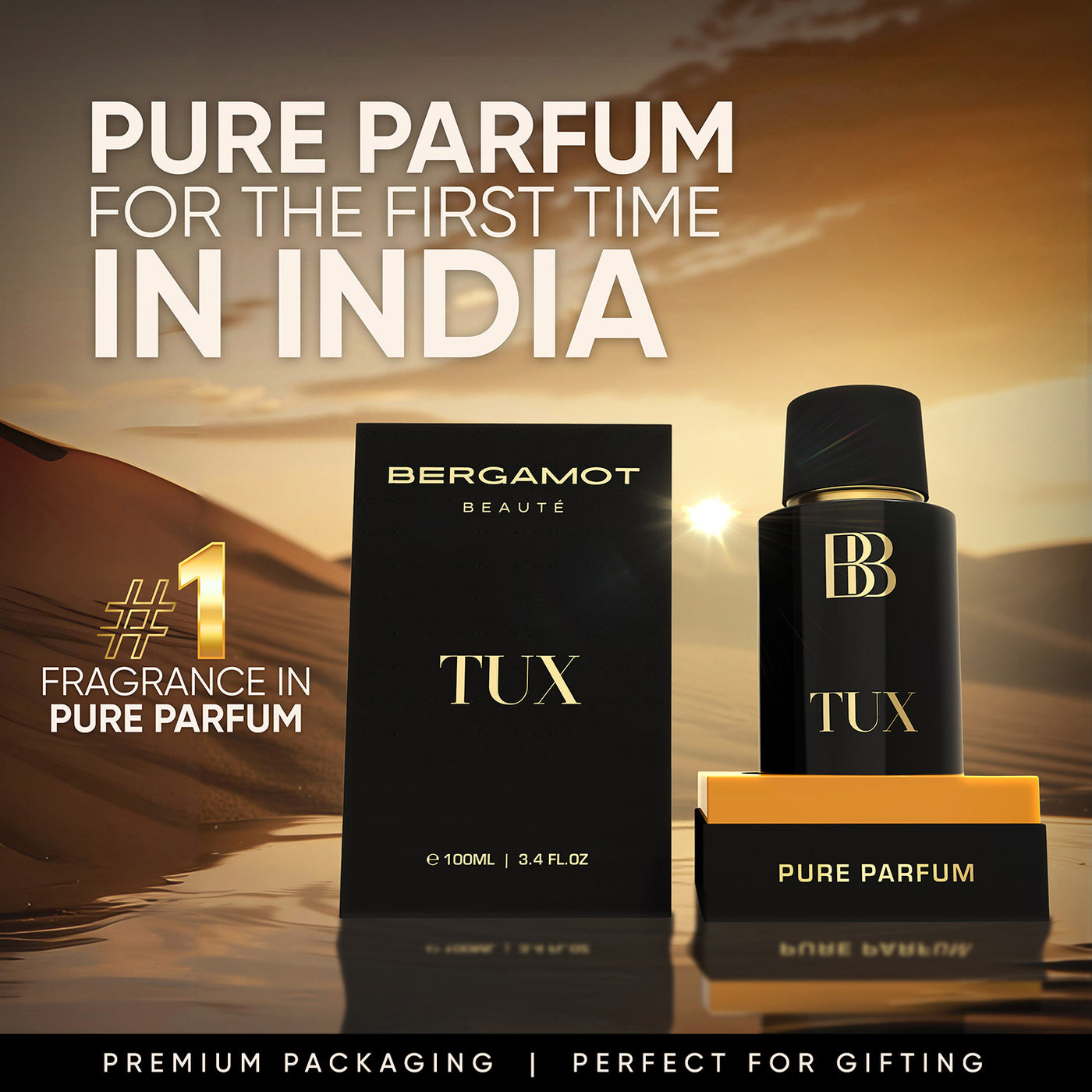 Bergamot Beaute -TUX Pure Perfume for Men - 100 ML (Perfection for Men) - Pure parfum for the first time in india